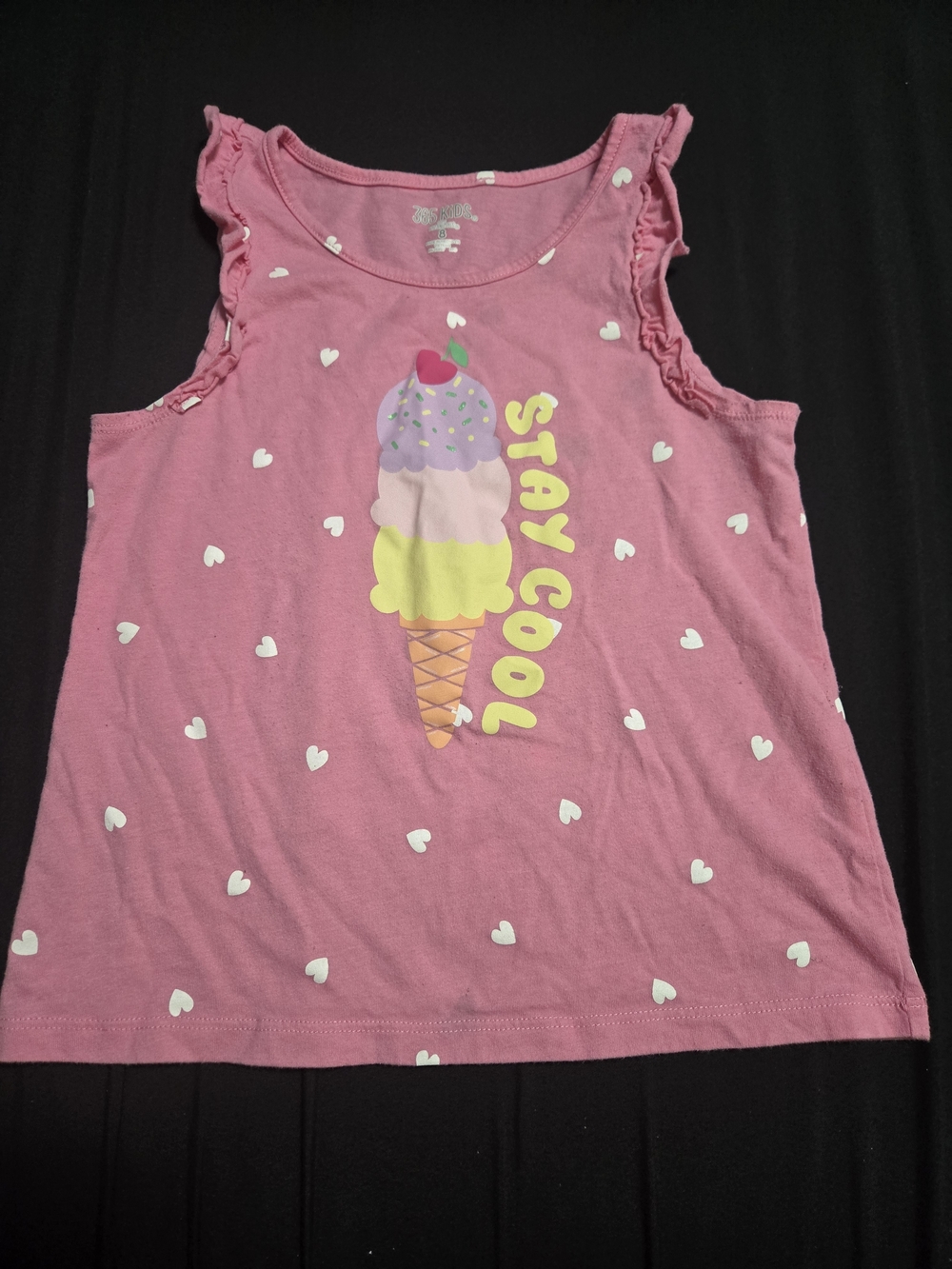 Pink 'Stay Cool' Ice Cream Tank Top for Girls